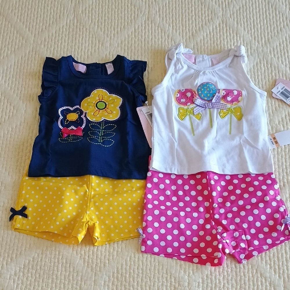 🆕 Kids Headquarters Bundle Of 2 Summer Sets Size 12M